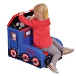 Fotoliu Locomotiva Thomas cadru de lemn si 2 compartimente de stocare Train Engine Sofa